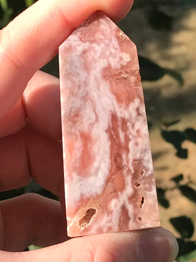 Pink Amethyst Flower Agate Tower