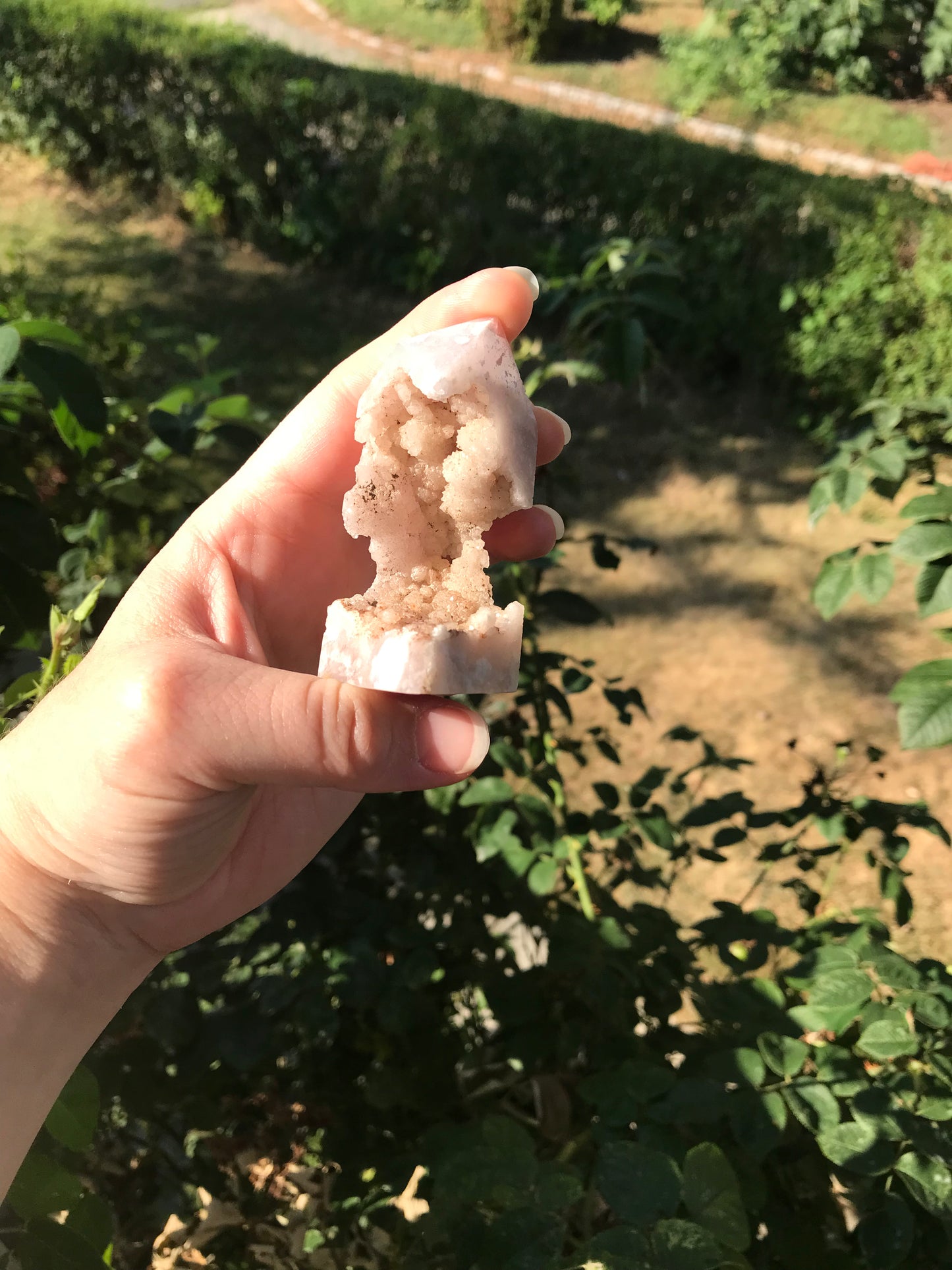 Pink Amethyst Flower Agate Tower