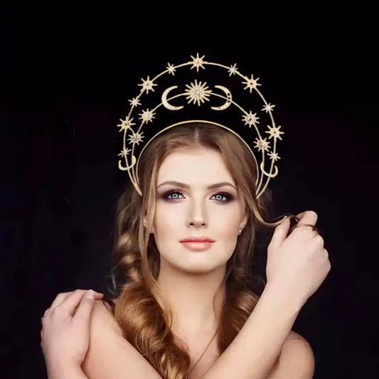 Sun/Moon/Stars Goddess Crown Halo Headband