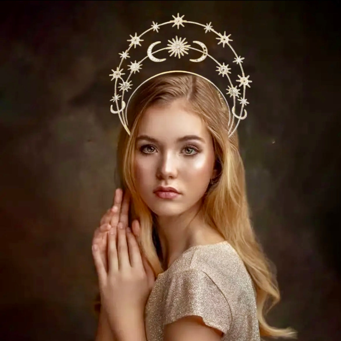 Sun/Moon/Stars Goddess Crown Halo Headband