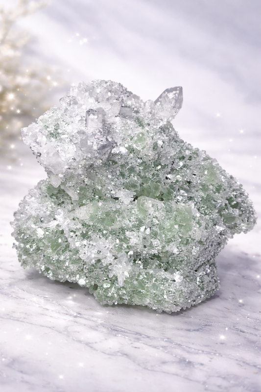 Sugar Fluorite with quartz