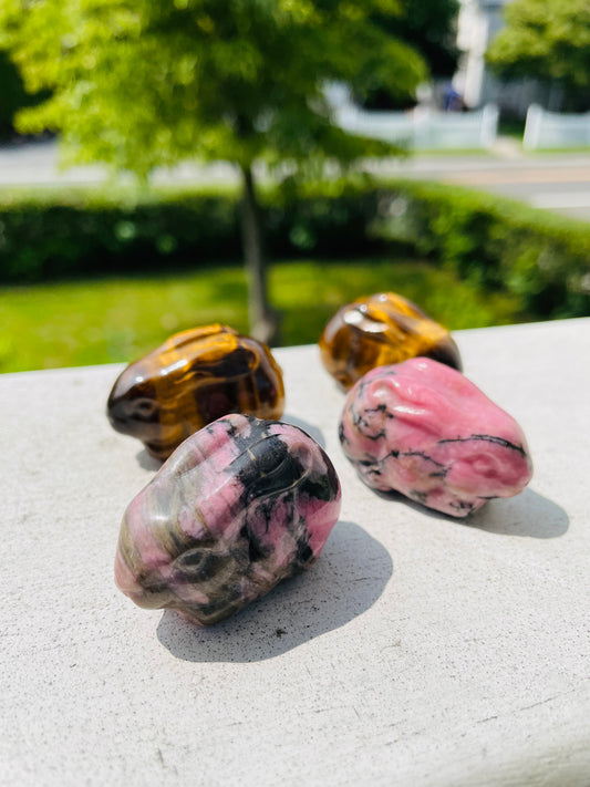 Tiger Eye & Rhodonite Bunny