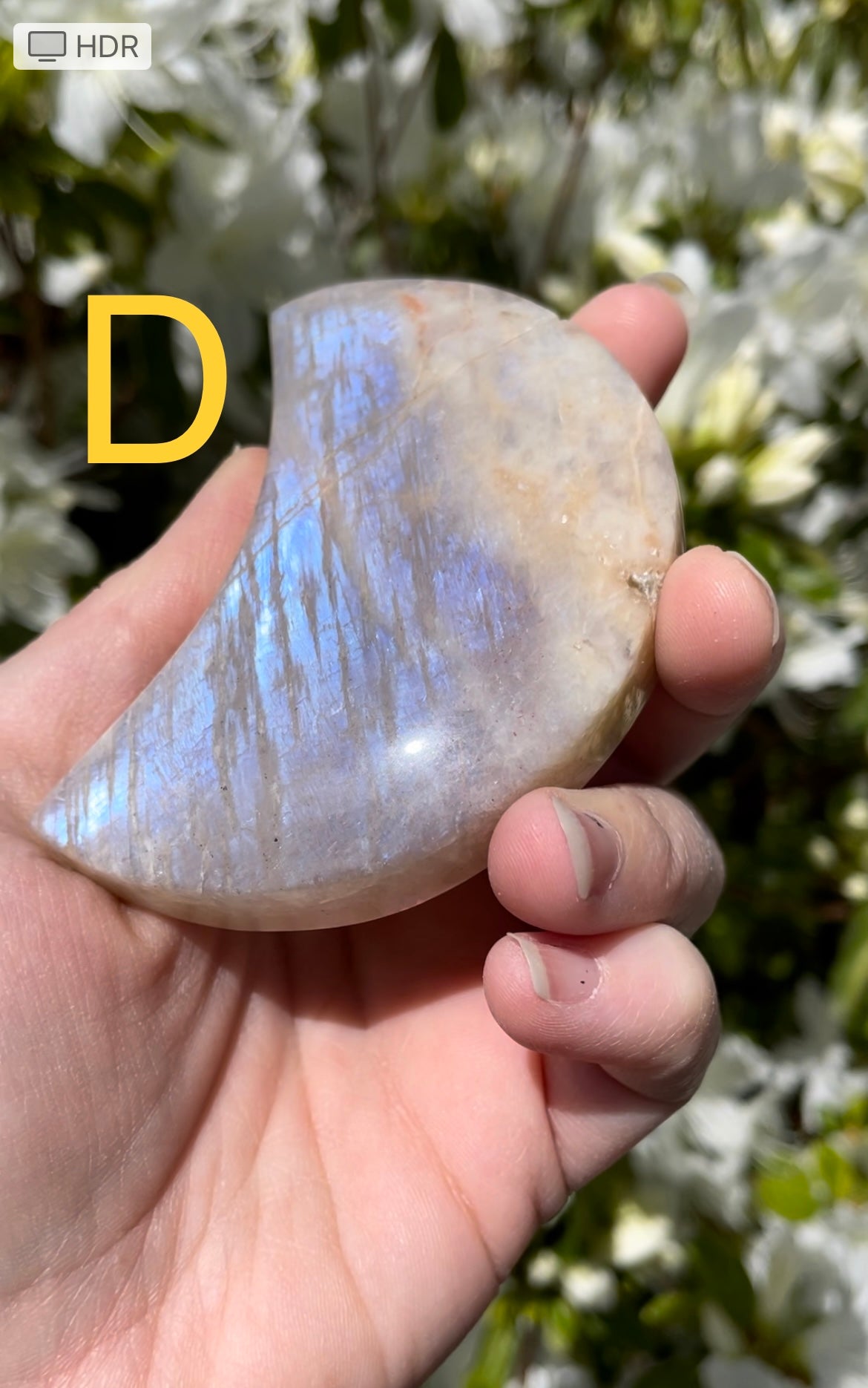 Moonstone/Sunstone & Agate Moon