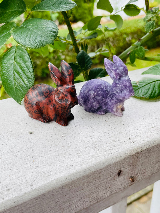 Mahogany Obsidian & Lepidolite Rabbit