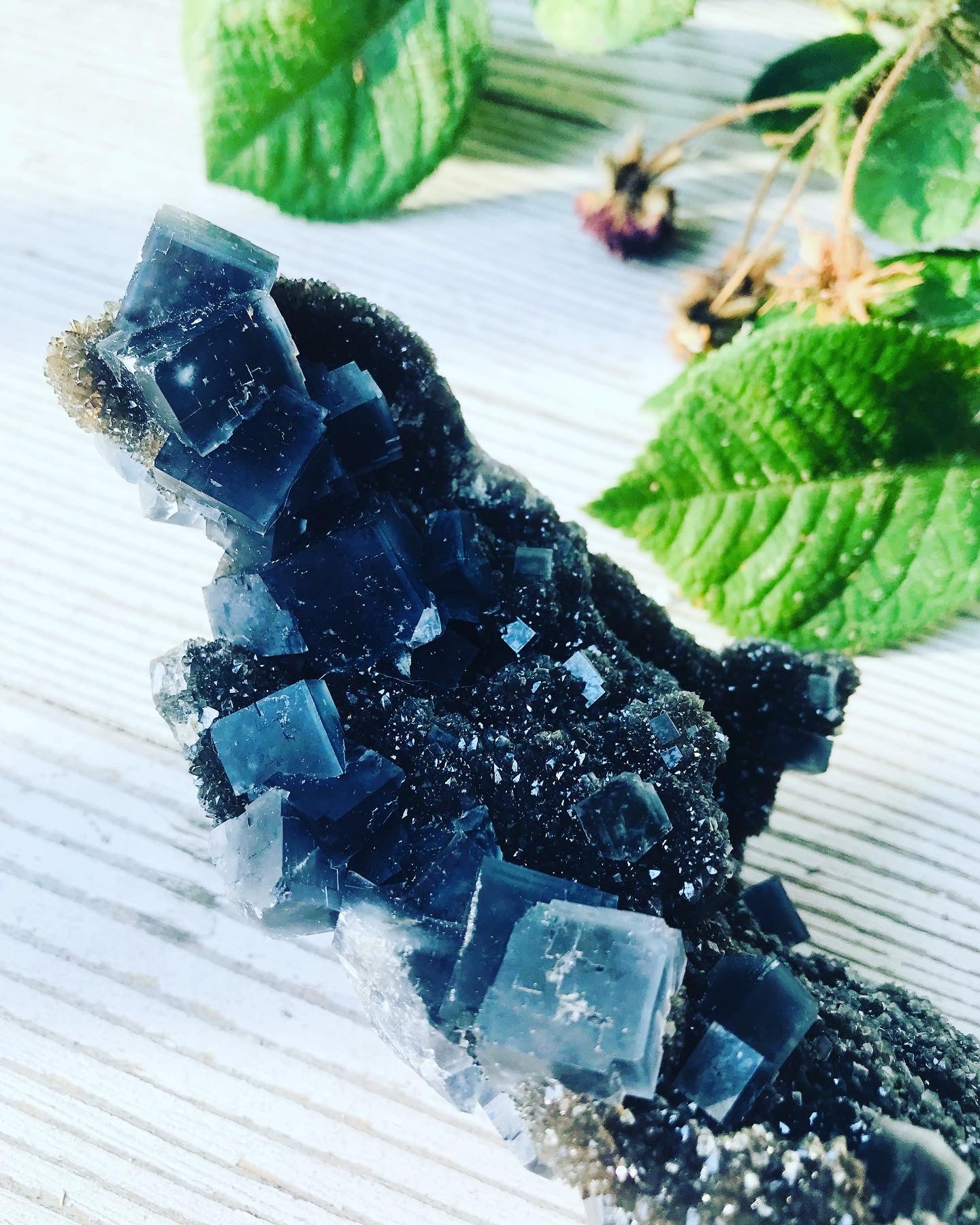 Blue Fluorite on Sphalerite Specimen