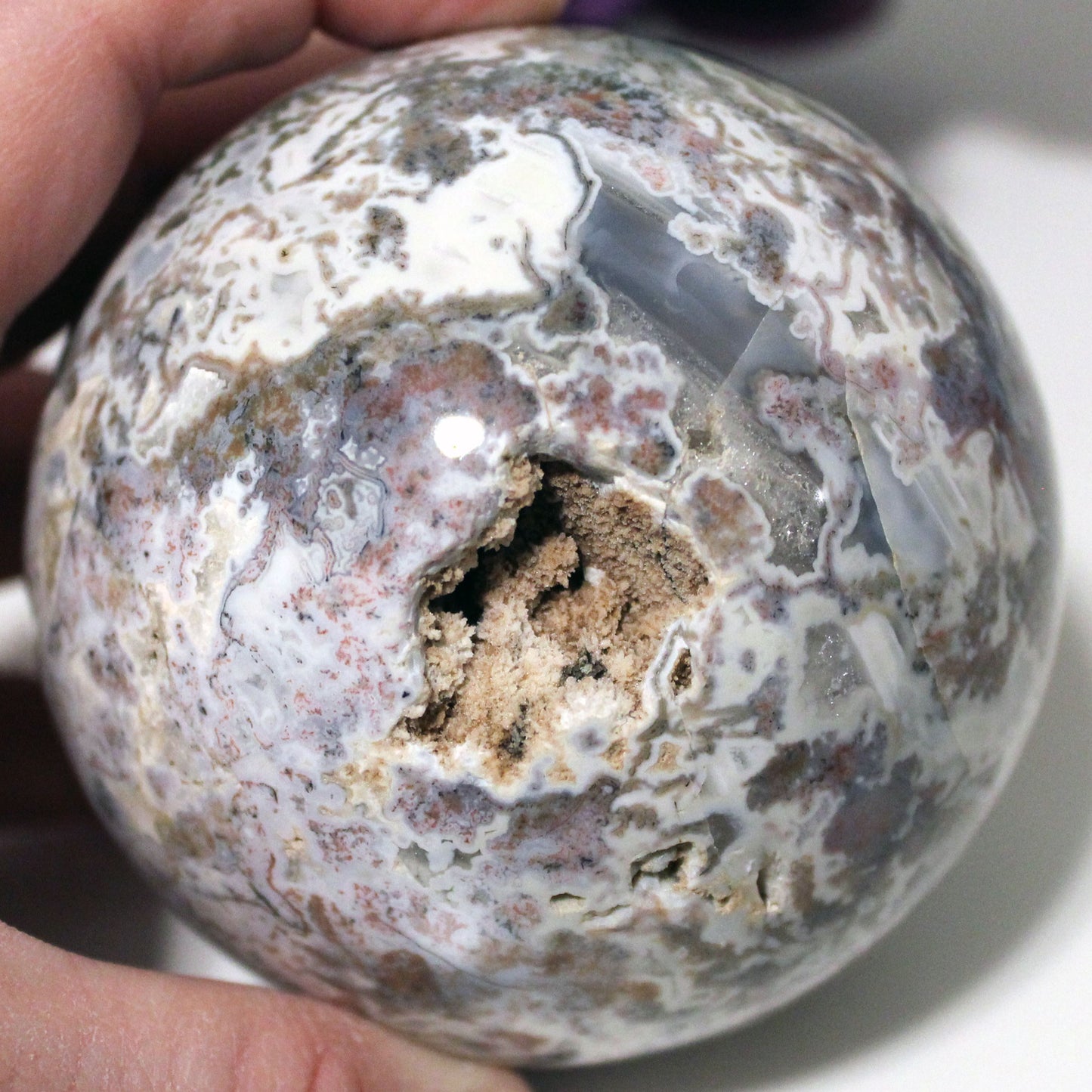 Pink Moss Agate Sphere