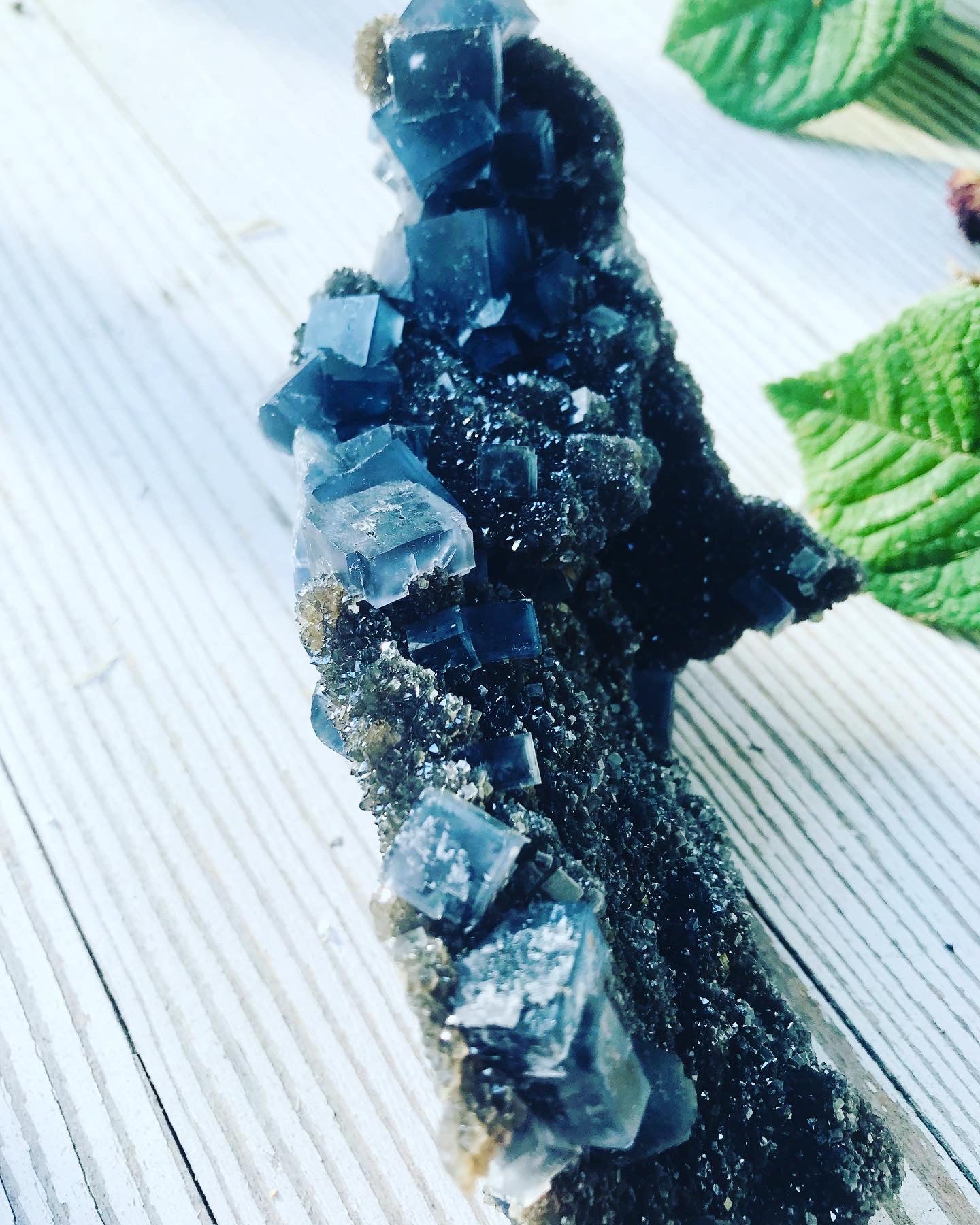 Blue Fluorite on Sphalerite Specimen