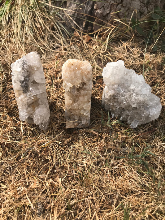 Clear Quartz Cluster Skulls