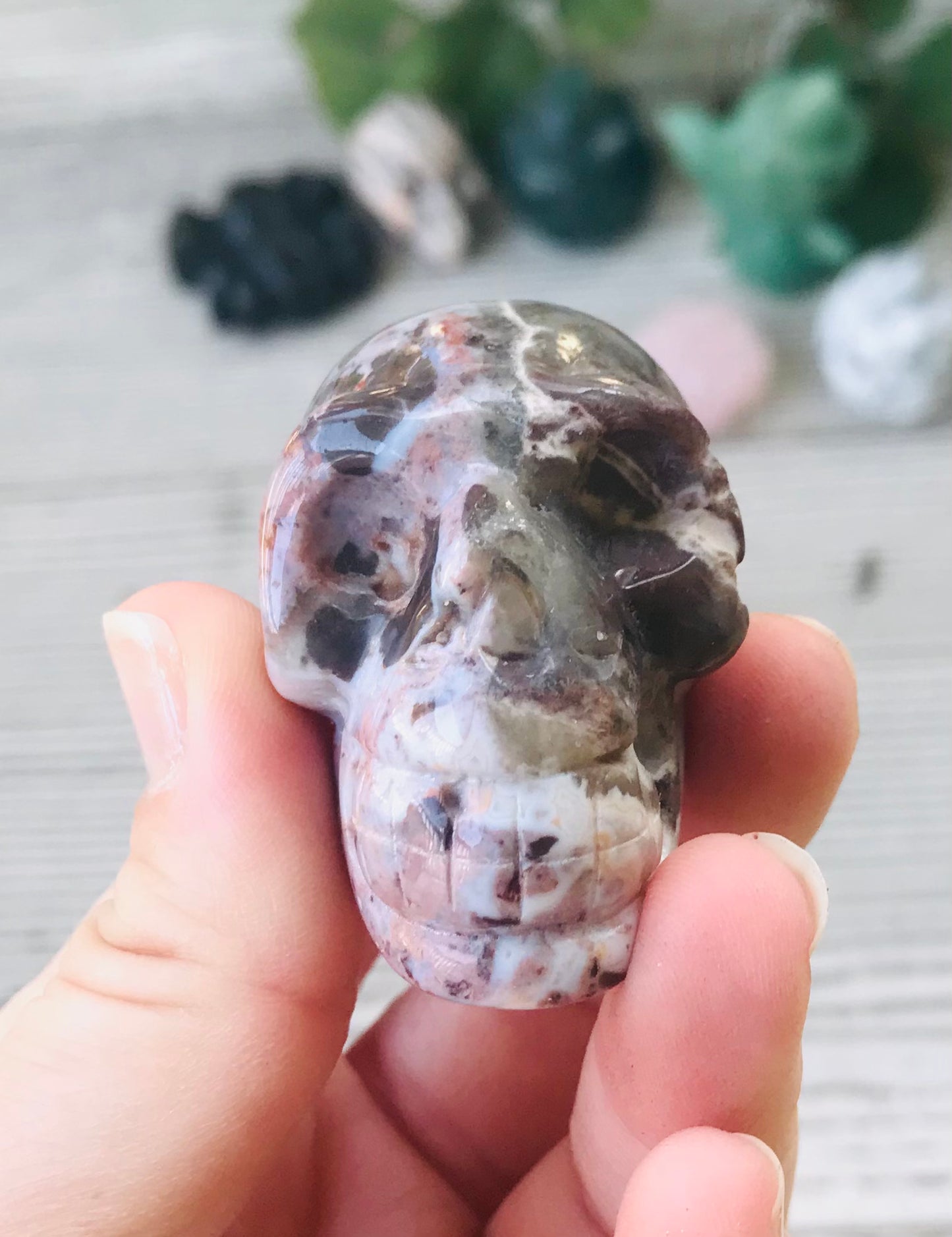 Mexican Crazy Lace Agate Skull