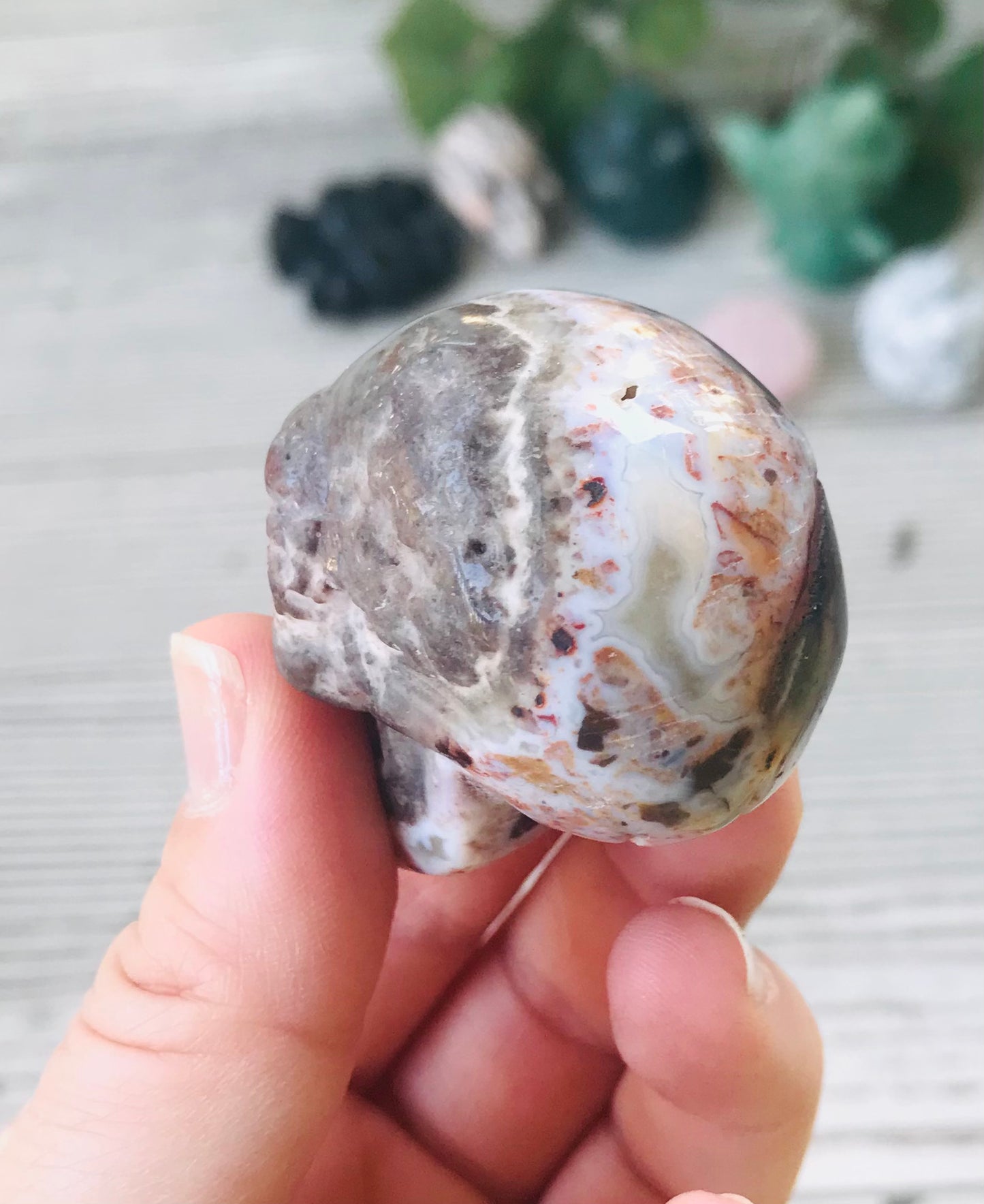 Mexican Crazy Lace Agate Skull