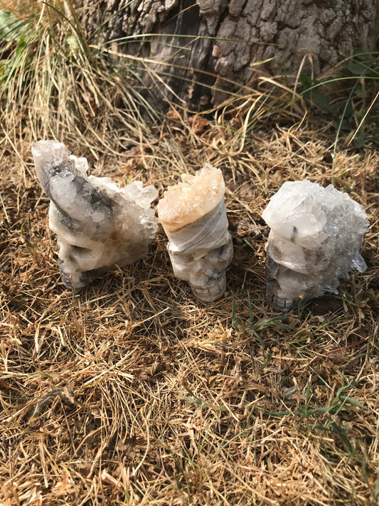 Clear Quartz Cluster Skulls