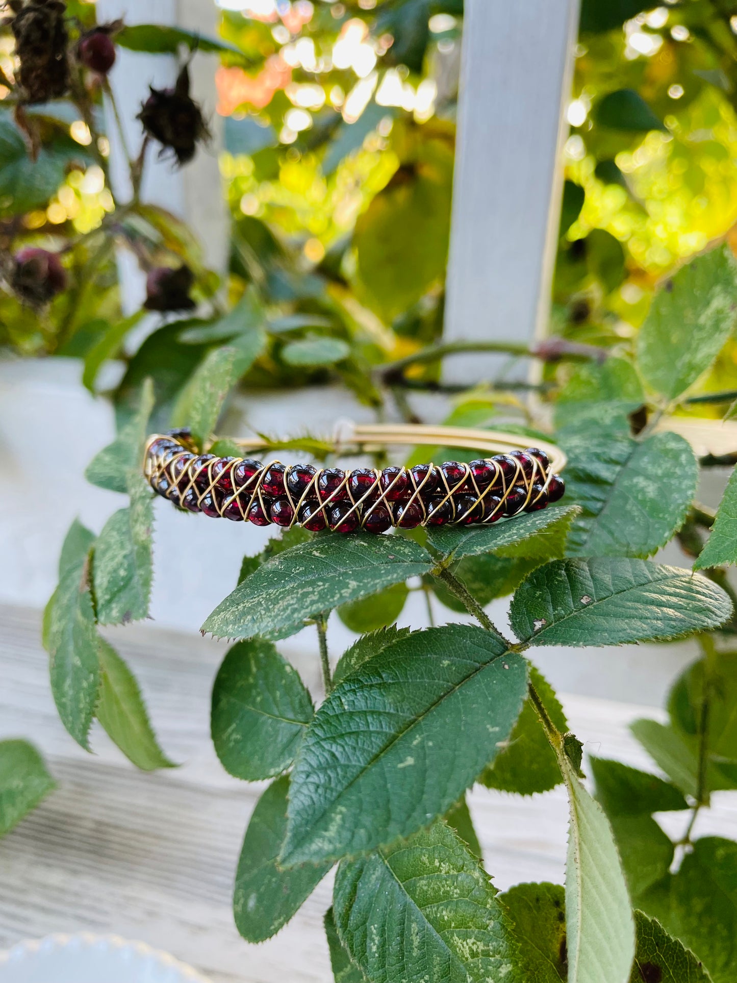 Garnet Bangle Bracelets