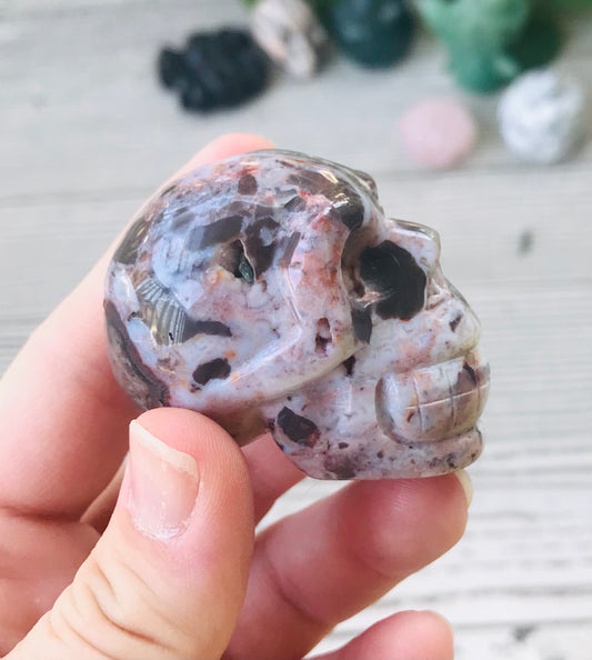 Mexican Crazy Lace Agate Skull