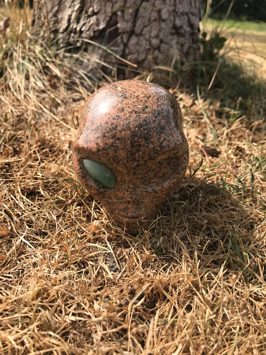 Black Tourmaline On Feldspar Alien Head