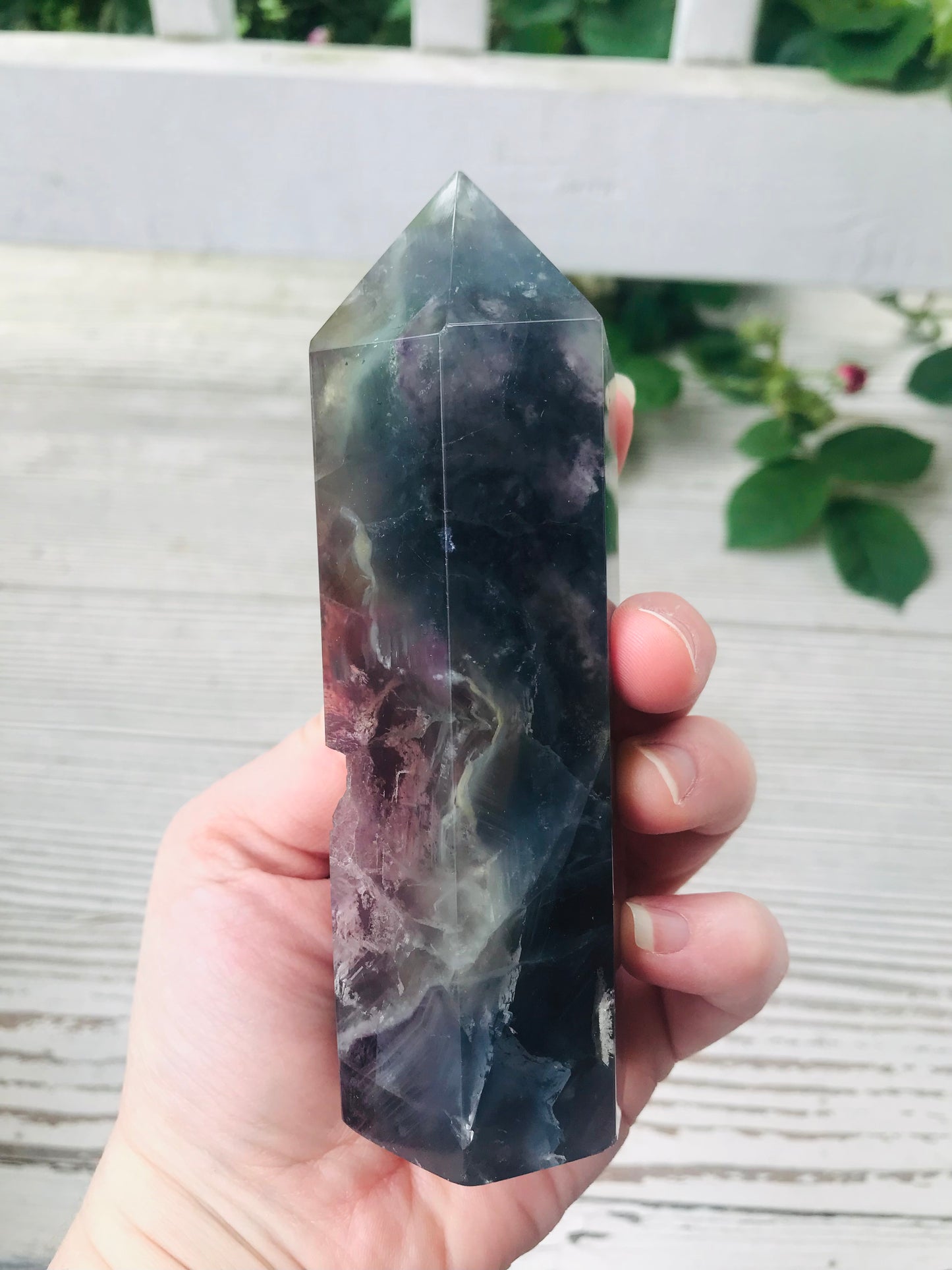 Raw Polished Fluorite Tower