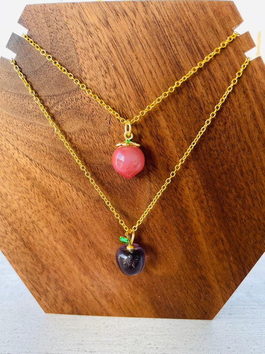 Peach and Apple Necklace