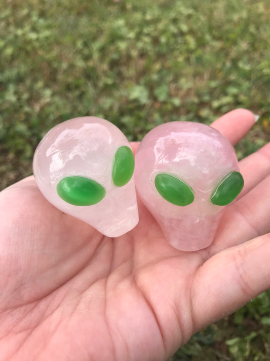Rose Quartz Alien Head