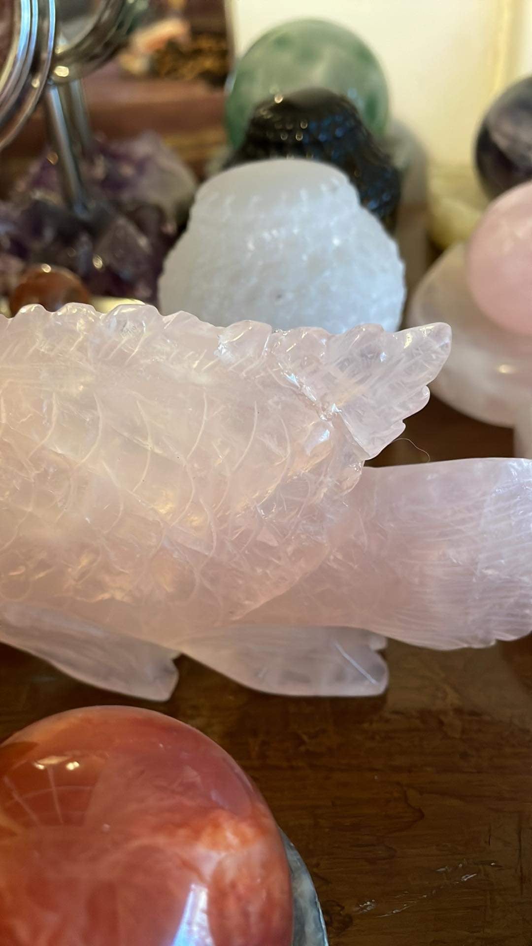 REPAIRED: Rose Quartz Fish