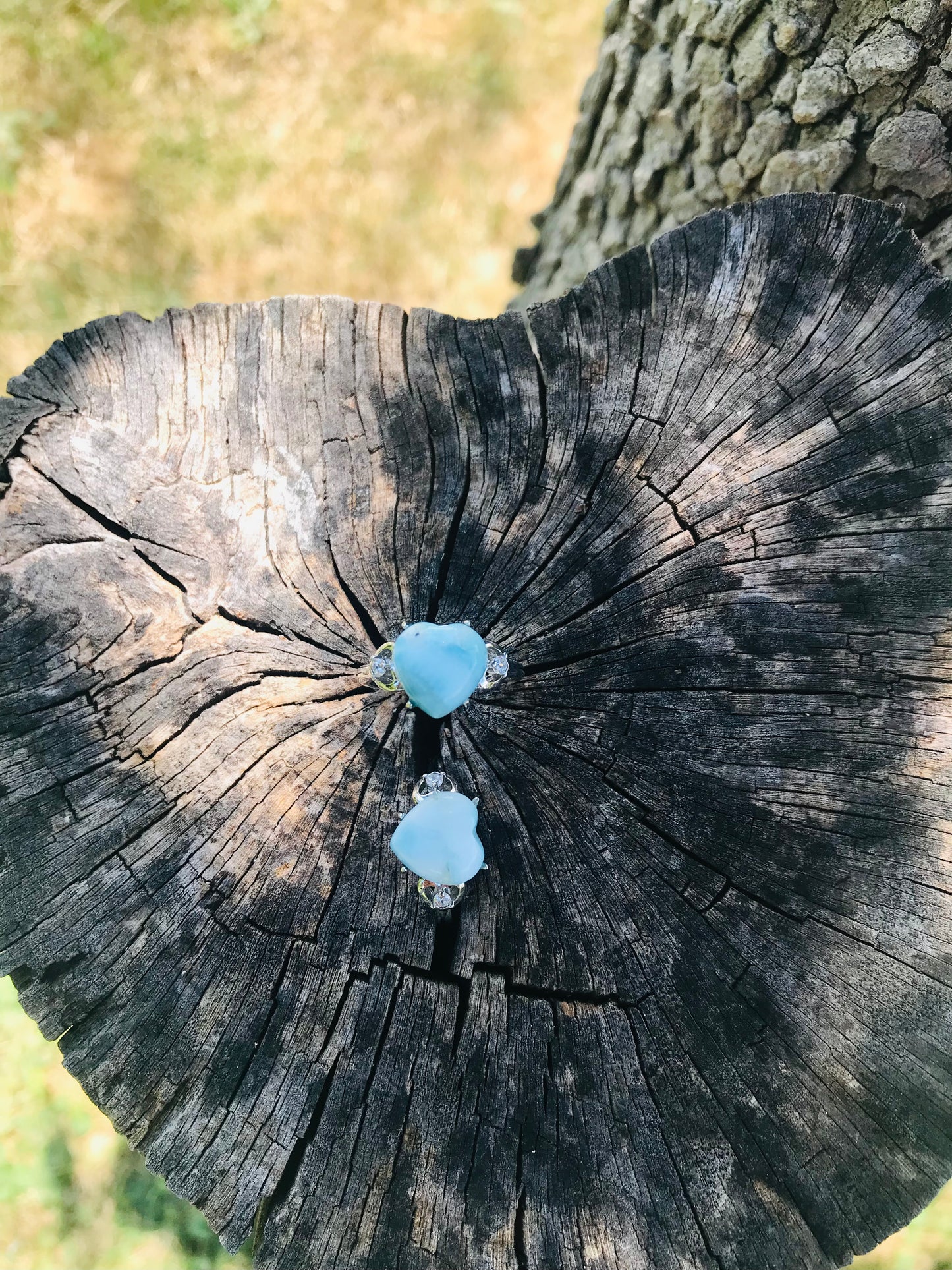 Larimar Heart Rings