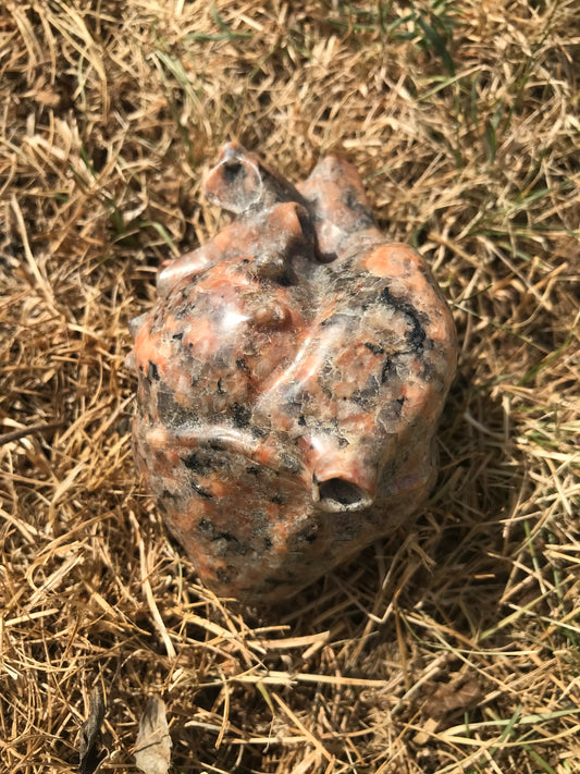 Black Tourmaline On Feldspar Human Heart