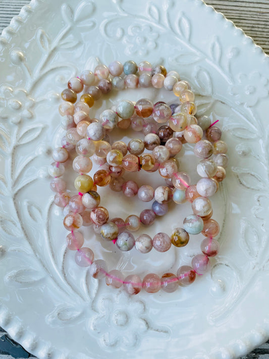 Flower Agate Bracelets