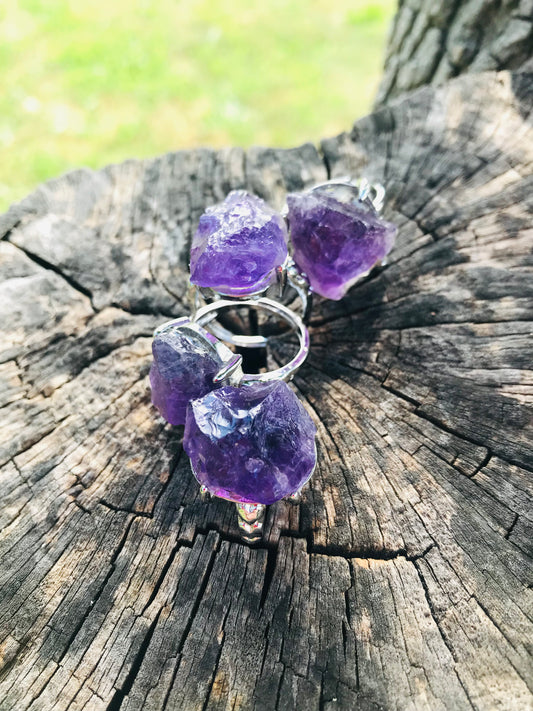 Raw Amethyst Ring