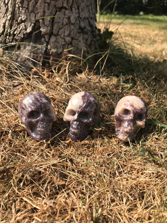 Lepidolite Skulls