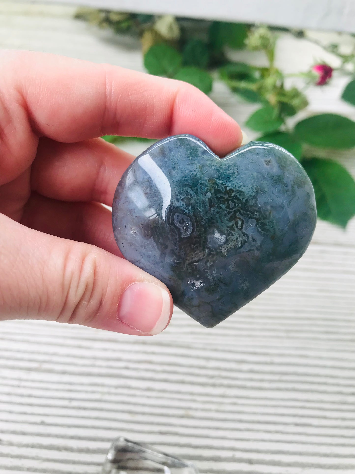 Moss Agate Heart