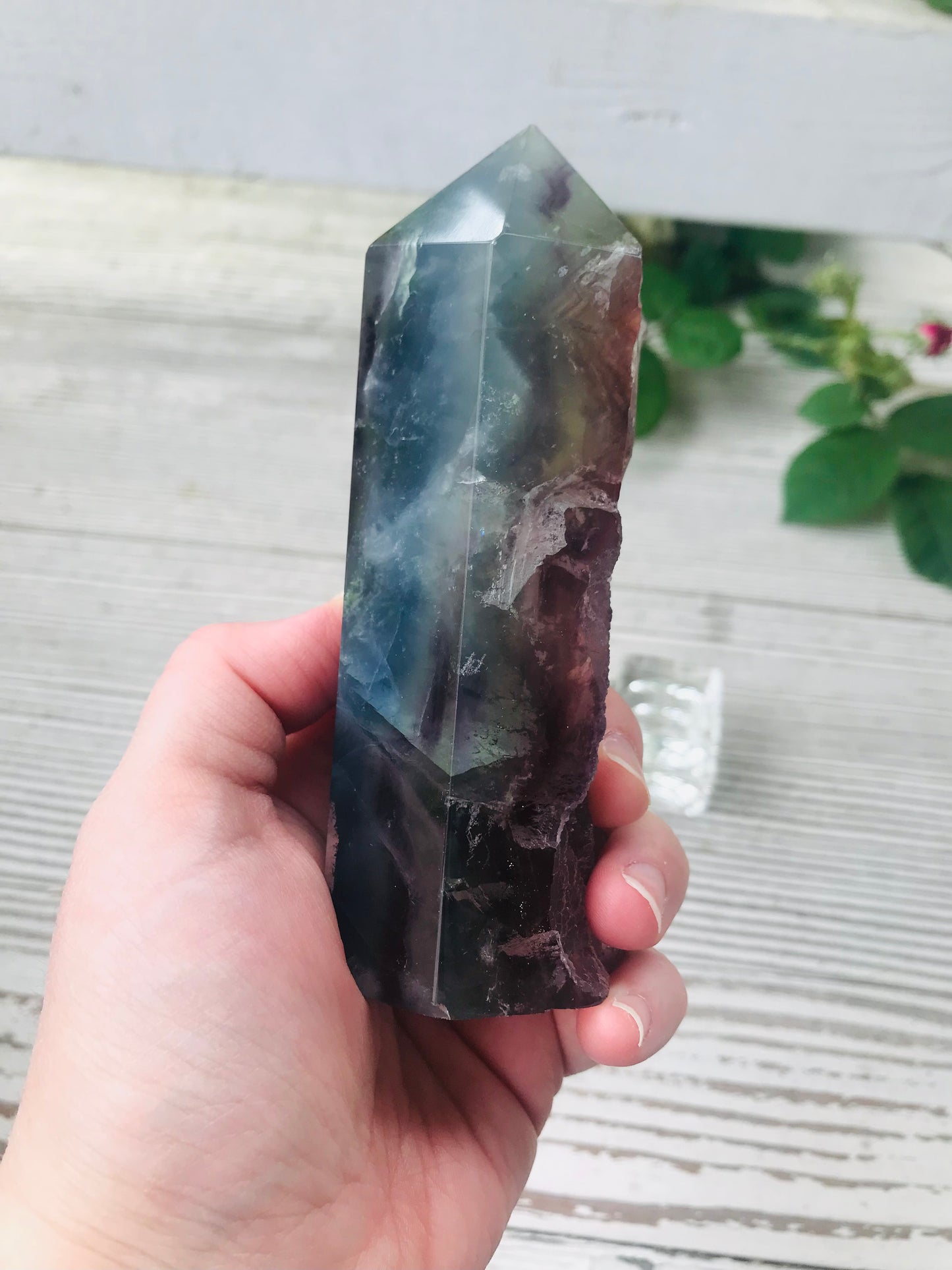 Raw Polished Fluorite Tower