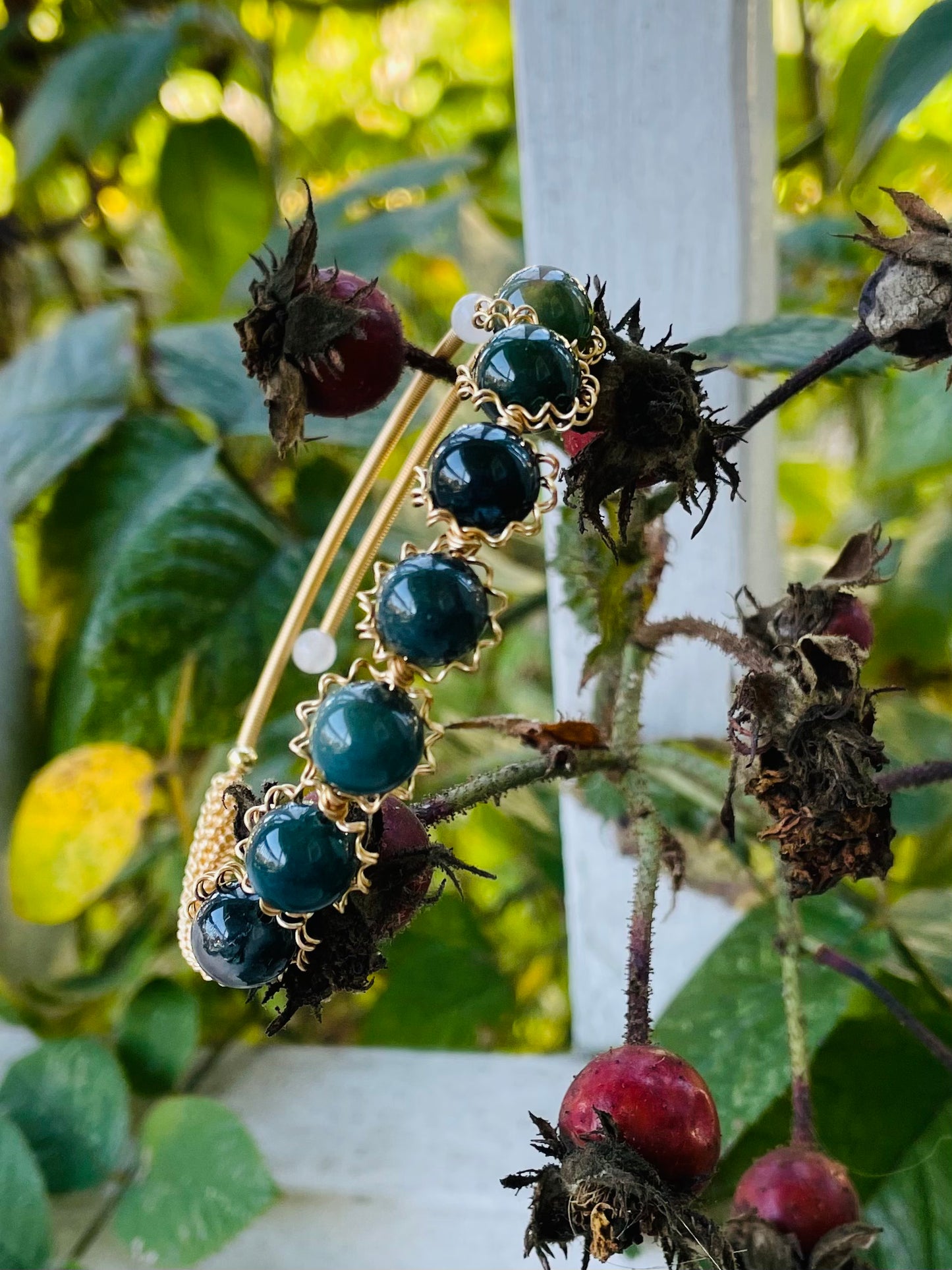 Moss Agate Bangle Bracelets