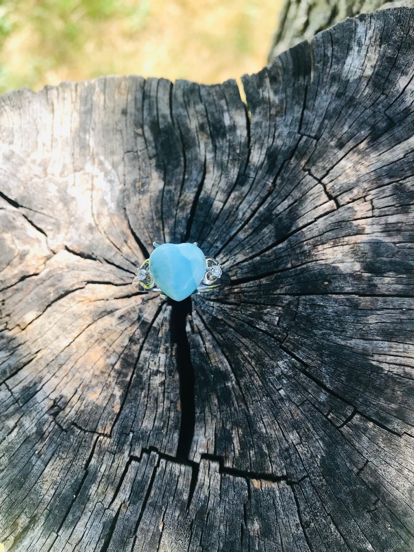 Larimar Heart Rings