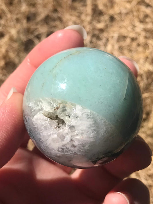 Green Flower Agate Sphere