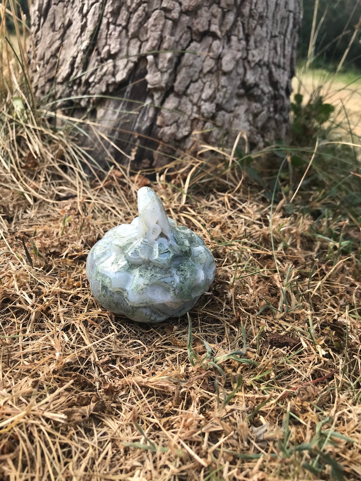 Moss Agate Pumpkin