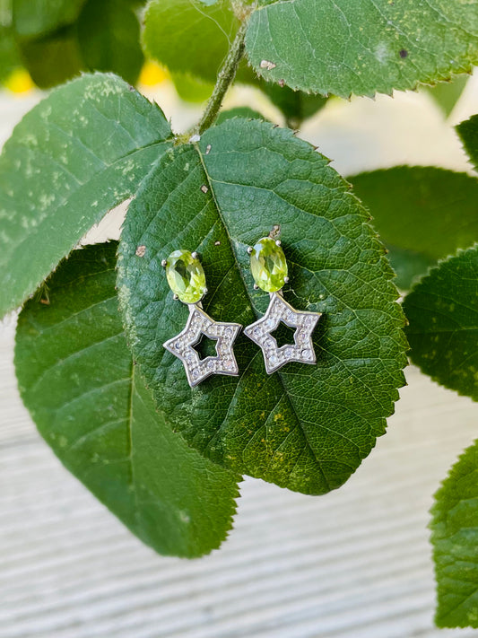 Peridot Star Earrings