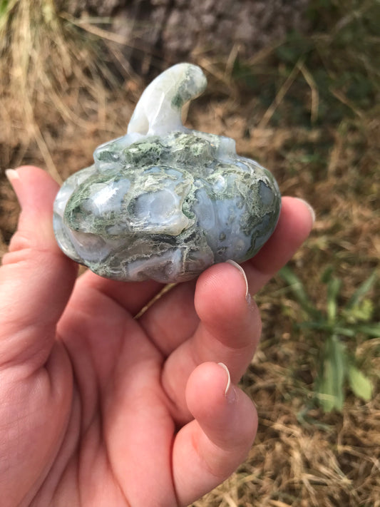 Moss Agate Pumpkin