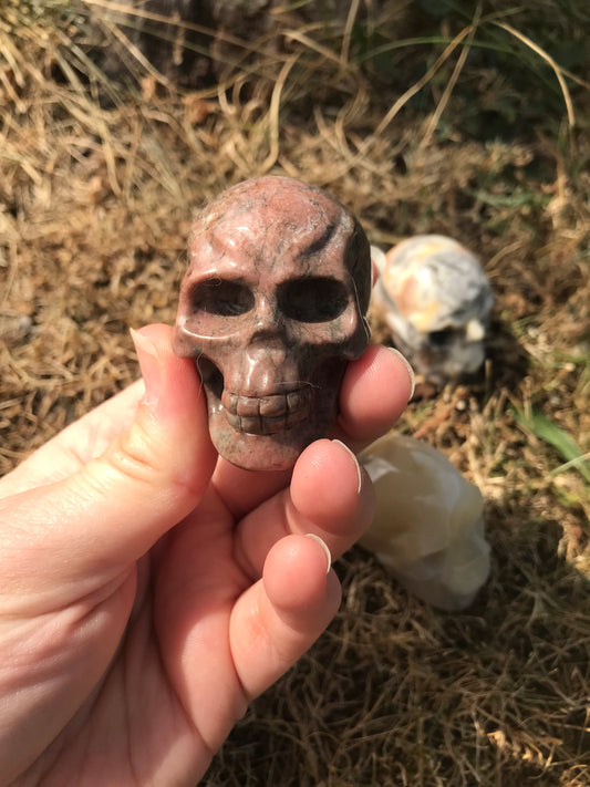 Rhodonite Skull
