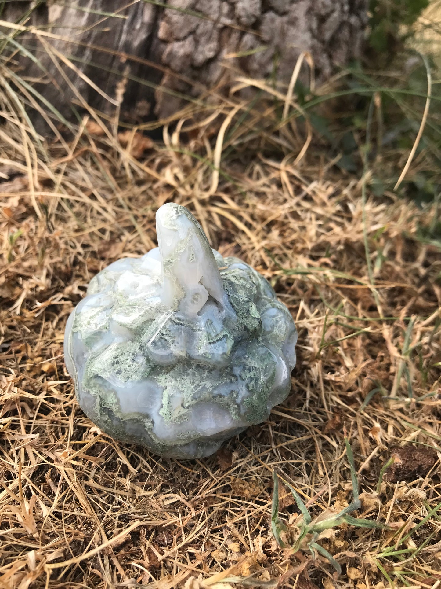 Moss Agate Pumpkin