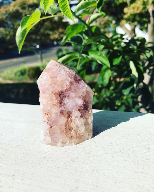 Pink Amethyst Flower Agate Tower