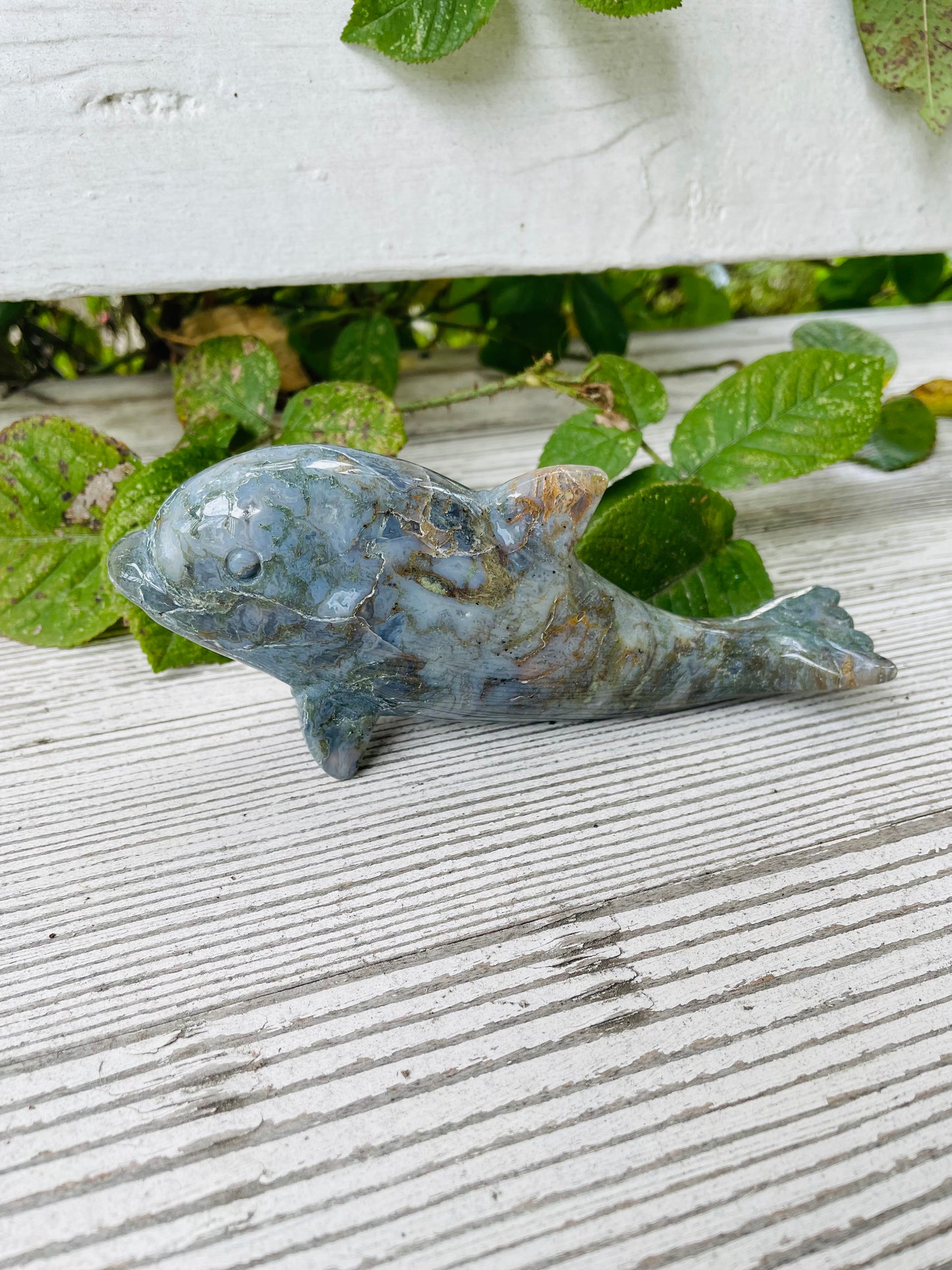 Moss Agate Dolphin