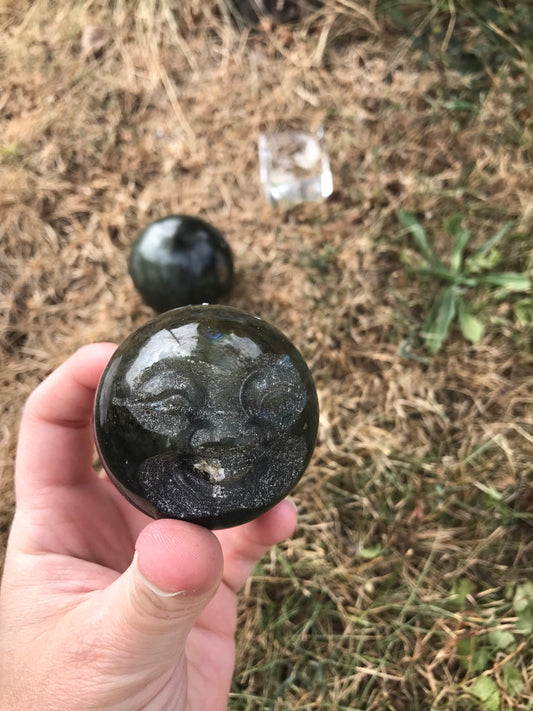 Labradorite Moon Face Sphere