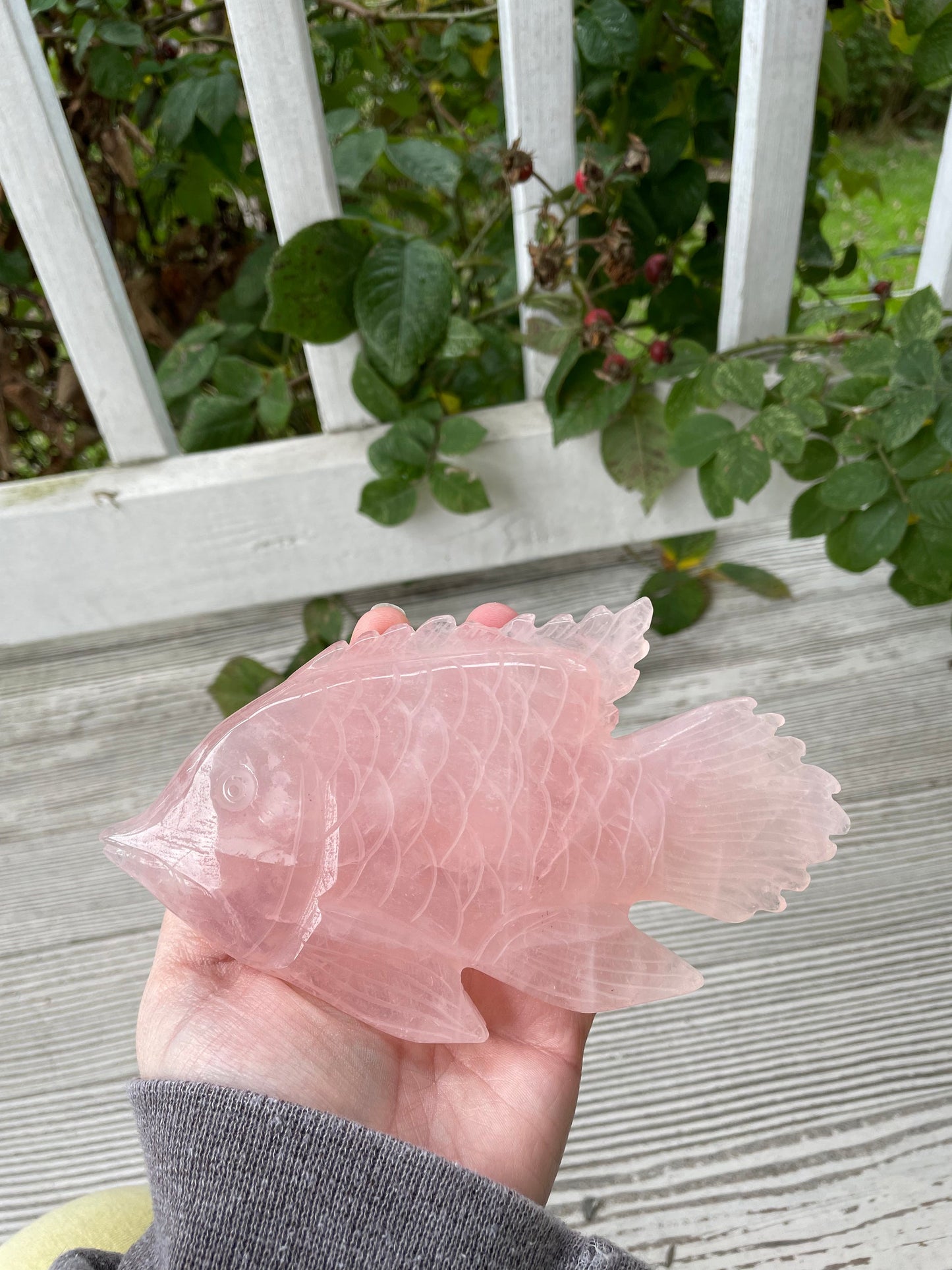 REPAIRED: Rose Quartz Fish