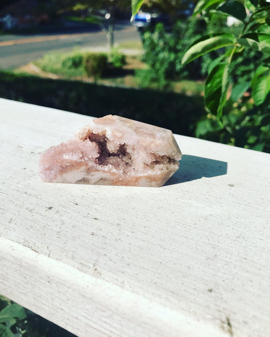 Pink Amethyst Flower Agate Tower