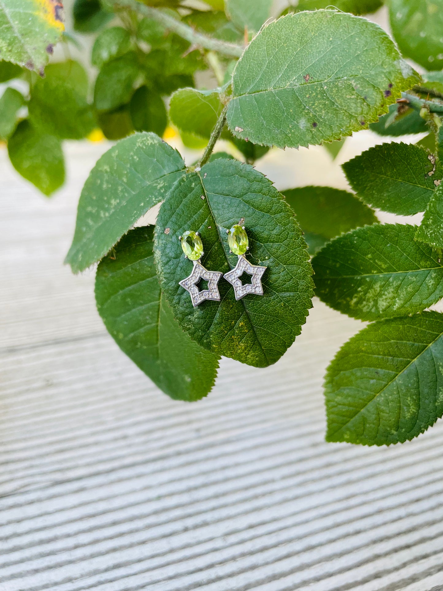 Peridot Star Earrings