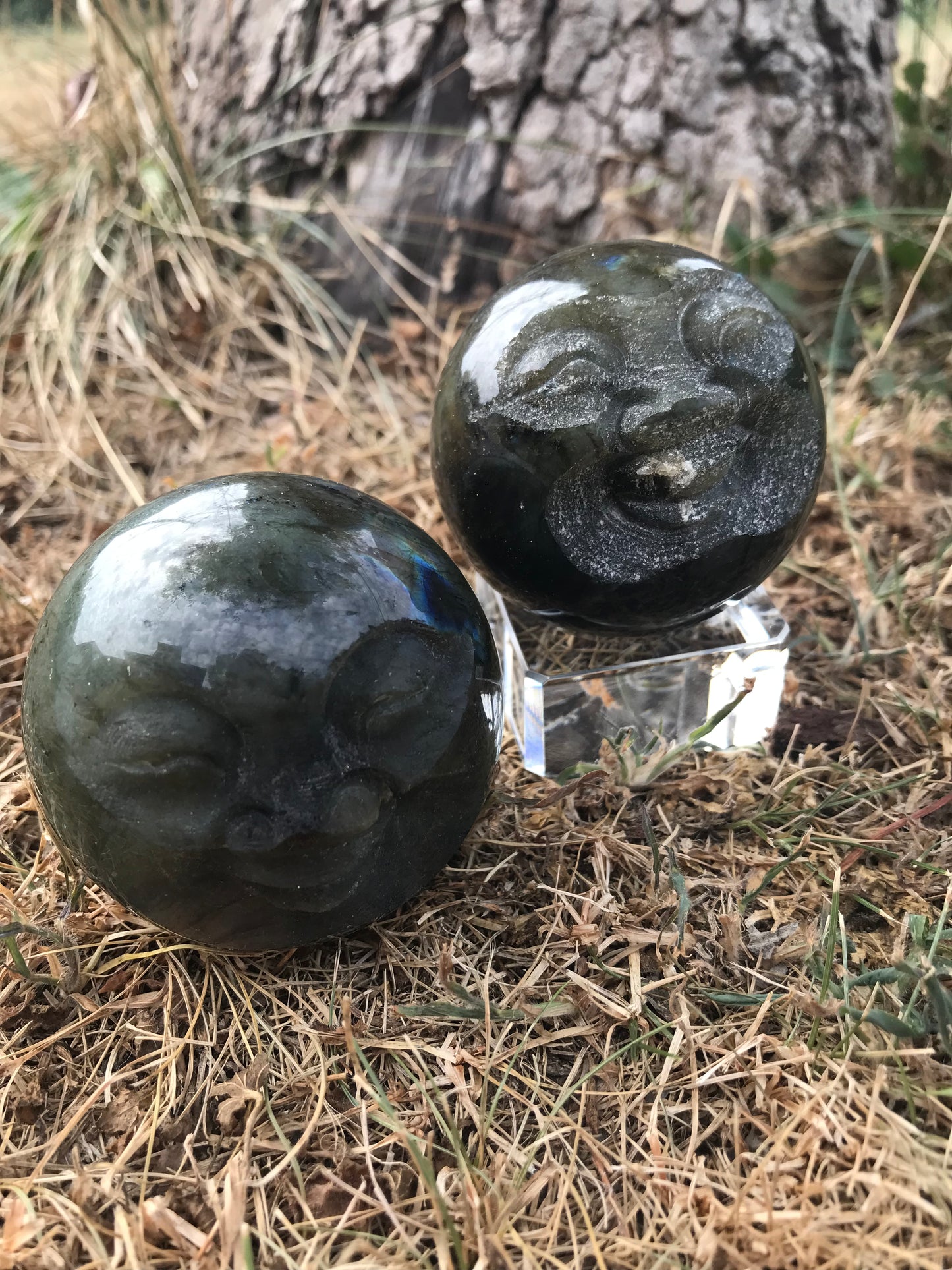 Labradorite Moon Face Sphere