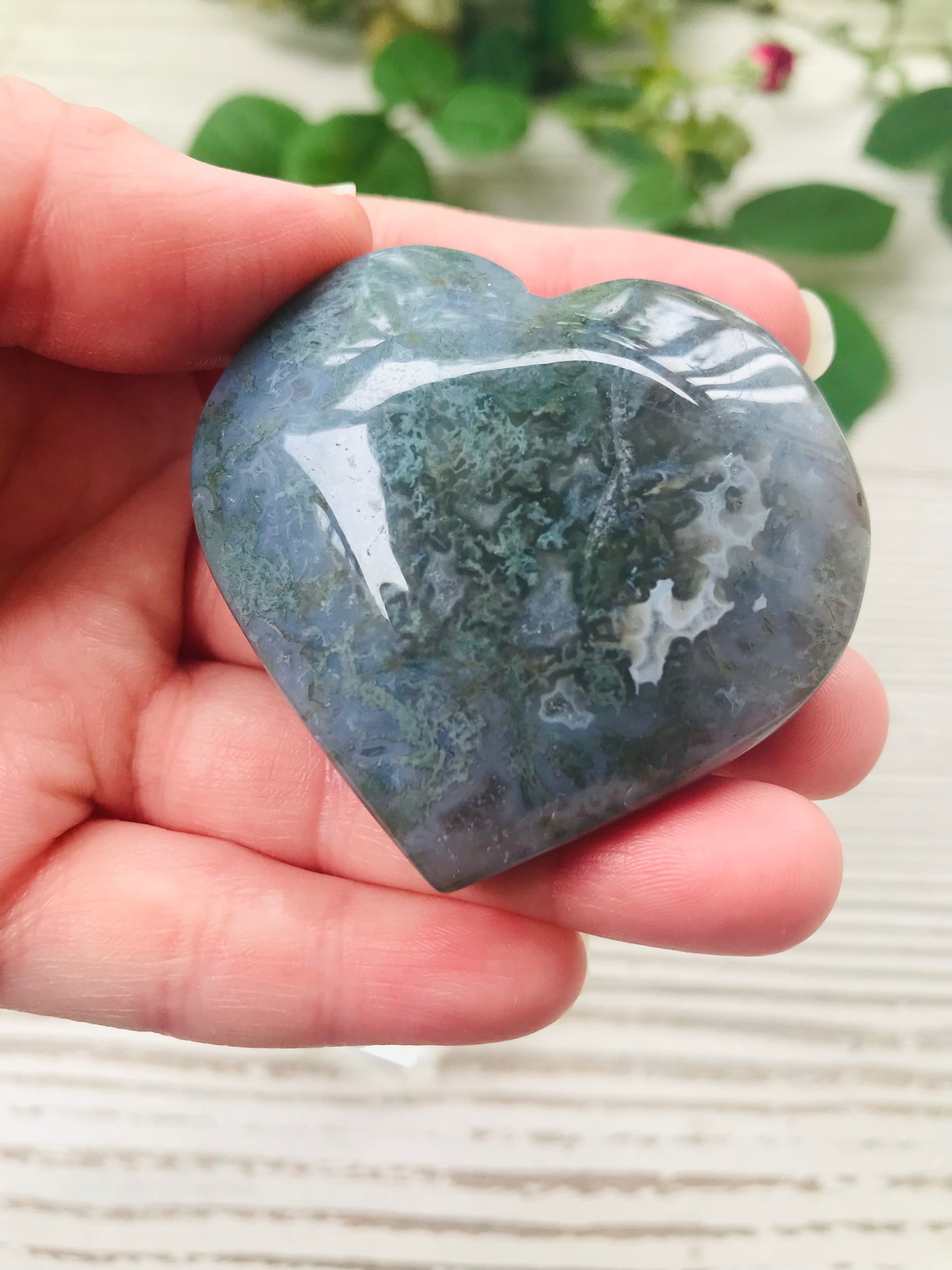 Moss Agate Heart