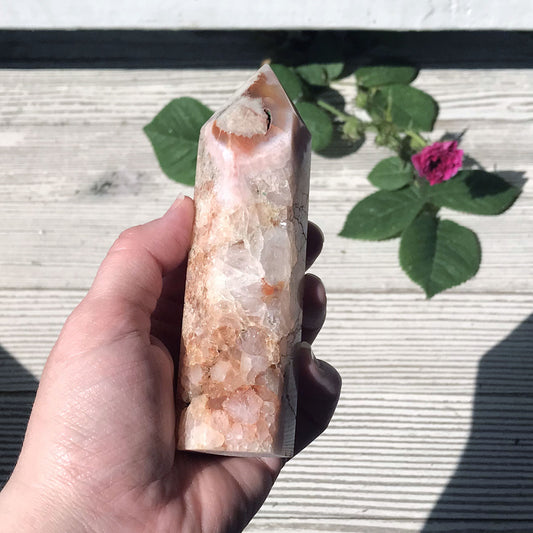 Red (Carnelian) Flower Agate Tower