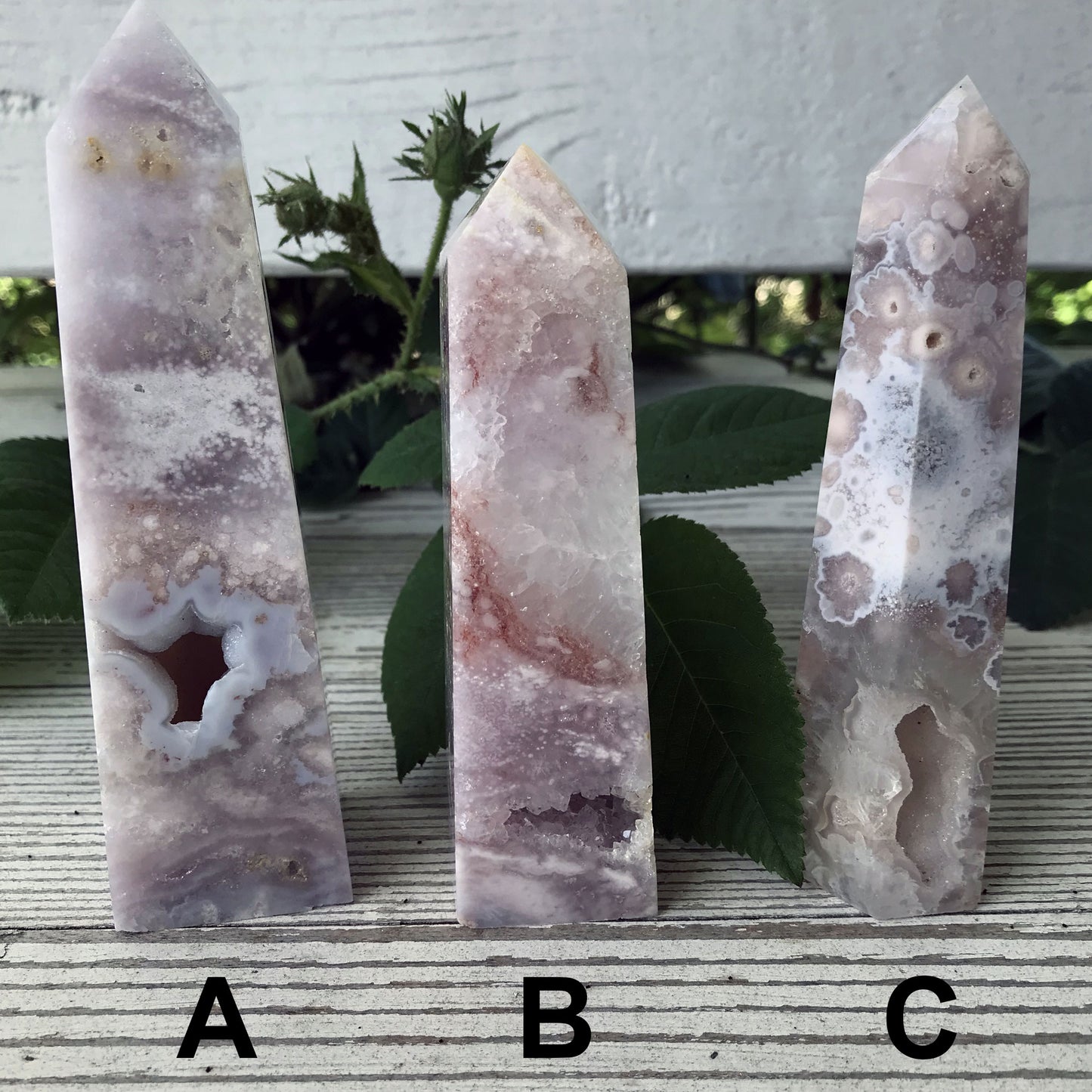 Pink (Amethyst) Flower Agate Towers