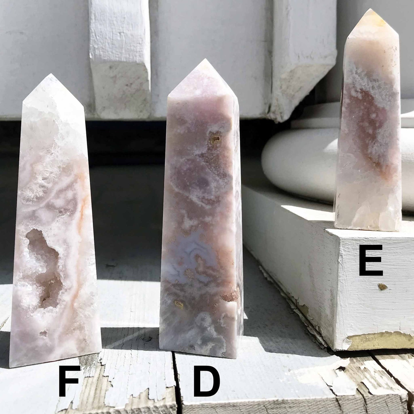 Pink (Amethyst) Flower Agate Towers