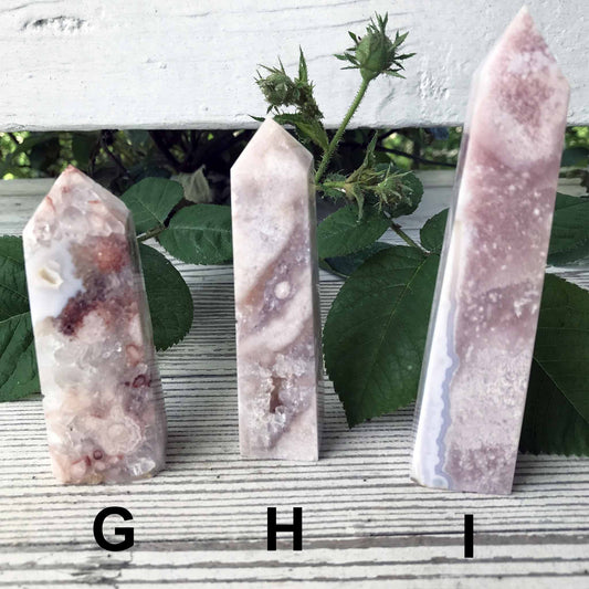 Pink (Amethyst) Flower Agate Towers